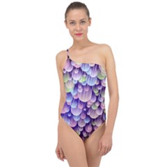 Abstract Background Circle Bubbles Space Classic One Shoulder Swimsuit