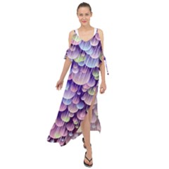 Abstract Background Circle Bubbles Space Maxi Chiffon Cover Up Dress