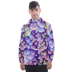 Abstract Background Circle Bubbles Space Men s Front Pocket Pullover Windbreaker