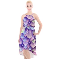 Abstract Background Circle Bubbles Space High-low Halter Chiffon Dress  by HermanTelo