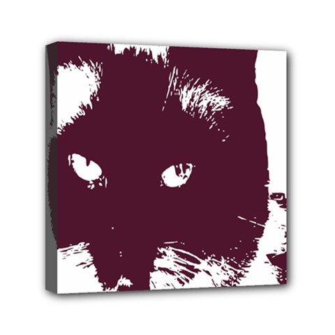 Cat Nature Design Animal Skin Pink Mini Canvas 6  X 6  (stretched)