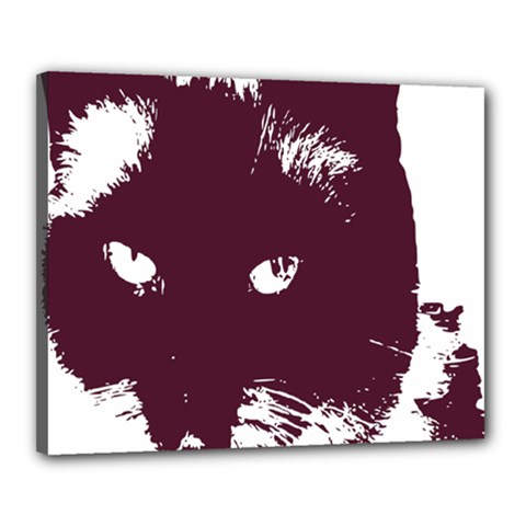 Cat Nature Design Animal Skin Pink Canvas 20  X 16  (stretched)