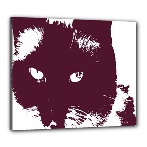 Cat Nature Design Animal Skin Pink Canvas 24  X 20  (stretched)