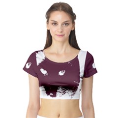 Cat Nature Design Animal Skin Pink Short Sleeve Crop Top