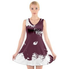 Cat Nature Design Animal Skin Pink V-neck Sleeveless Dress