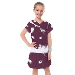 Cat Nature Design Animal Skin Pink Kids  Drop Waist Dress