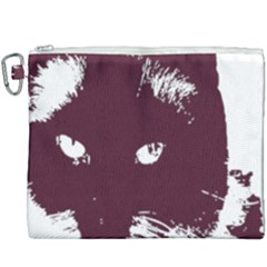 Cat Nature Design Animal Skin Pink Canvas Cosmetic Bag (xxxl) by HermanTelo