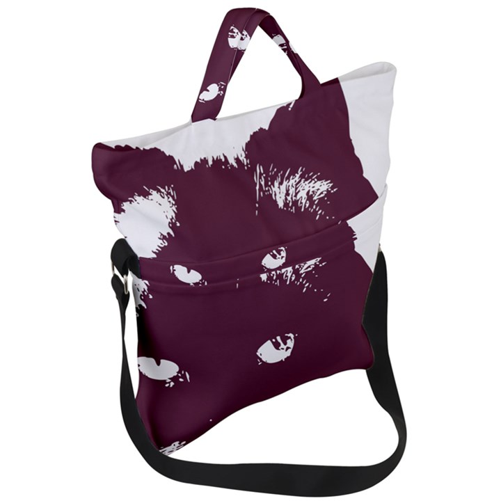 Cat Nature Design Animal Skin Pink Fold Over Handle Tote Bag