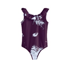 Cat Nature Design Animal Skin Pink Kids  Frill Swimsuit