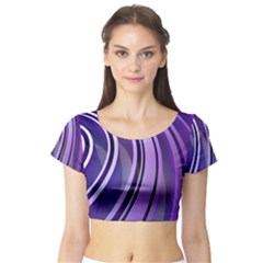 Circle Concentric Render Metal Short Sleeve Crop Top