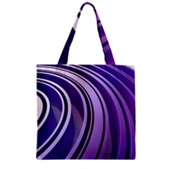 Circle Concentric Render Metal Zipper Grocery Tote Bag