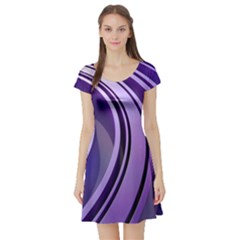 Circle Concentric Render Metal Short Sleeve Skater Dress