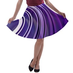 Circle Concentric Render Metal A-line Skater Skirt