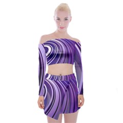 Circle Concentric Render Metal Off Shoulder Top With Mini Skirt Set by HermanTelo