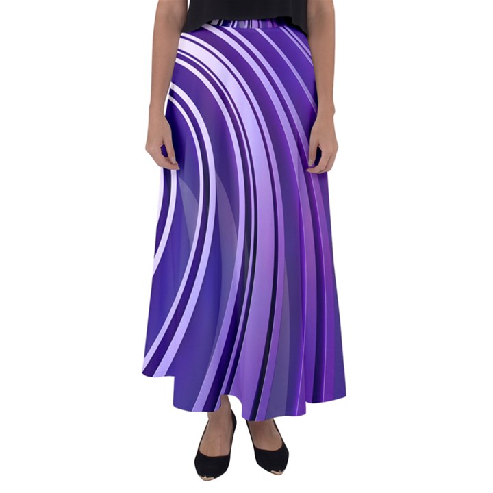 Circle Concentric Render Metal Flared Maxi Skirt