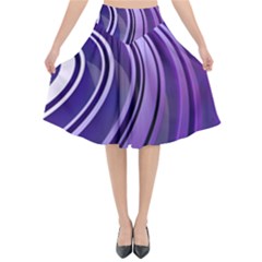 Circle Concentric Render Metal Flared Midi Skirt by HermanTelo