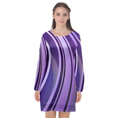 Circle Concentric Render Metal Long Sleeve Chiffon Shift Dress  by HermanTelo