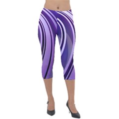 Circle Concentric Render Metal Lightweight Velour Capri Leggings  by HermanTelo