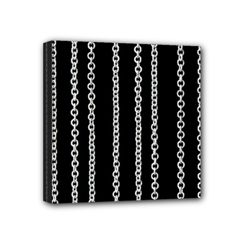 Chains Black Design Metal Iron Mini Canvas 4  X 4  (stretched) by HermanTelo