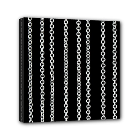 Chains Black Design Metal Iron Mini Canvas 6  X 6  (stretched) by HermanTelo