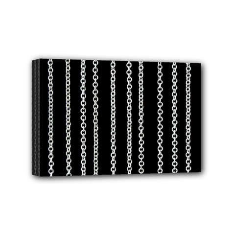 Chains Black Design Metal Iron Mini Canvas 6  X 4  (stretched) by HermanTelo