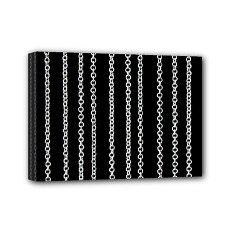 Chains Black Design Metal Iron Mini Canvas 7  X 5  (stretched)