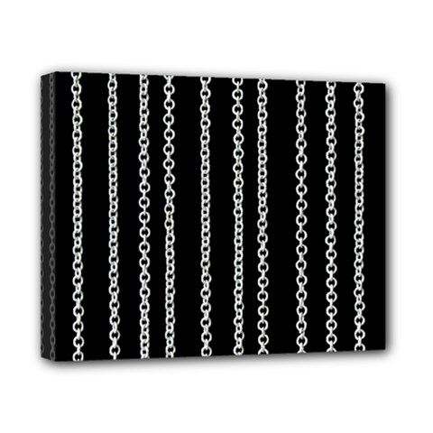 Chains Black Design Metal Iron Canvas 10  X 8  (stretched) by HermanTelo