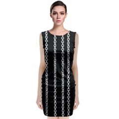 Chains Black Design Metal Iron Classic Sleeveless Midi Dress