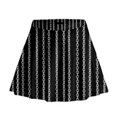 Chains Black Design Metal Iron Mini Flare Skirt