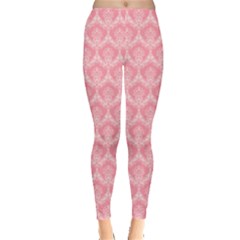 Damask Floral Design Seamless Leggings  by HermanTelo