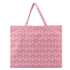 Damask Floral Design Seamless Zipper Large Tote Bag