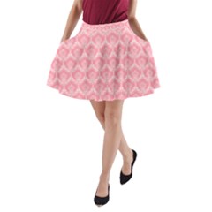 Damask Floral Design Seamless A-line Pocket Skirt by HermanTelo