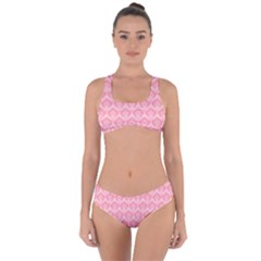 Damask Floral Design Seamless Criss Cross Bikini Set