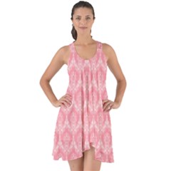 Damask Floral Design Seamless Show Some Back Chiffon Dress