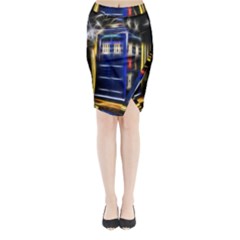 Famous Blue Police Box Midi Wrap Pencil Skirt by HermanTelo