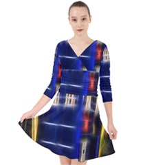 Famous Blue Police Box Quarter Sleeve Front Wrap Dress