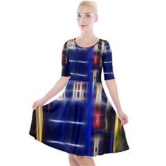 Famous Blue Police Box Quarter Sleeve A-line Dress