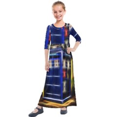 Famous Blue Police Box Kids  Quarter Sleeve Maxi Dress by HermanTelo