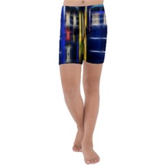 Famous Blue Police Box Kids  Lightweight Velour Capri Yoga Leggings by HermanTelo