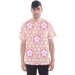 Floral Design Seamless Wallpaper Men s Sports Mesh Tee