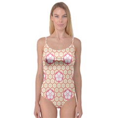 Floral Design Seamless Wallpaper Camisole Leotard 