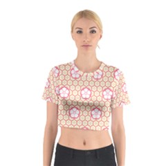 Floral Design Seamless Wallpaper Cotton Crop Top