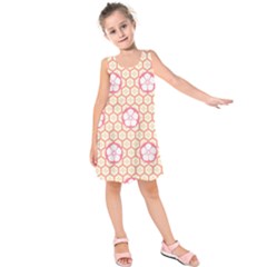 Floral Design Seamless Wallpaper Kids  Sleeveless Dress