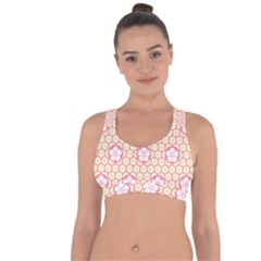 Floral Design Seamless Wallpaper Cross String Back Sports Bra