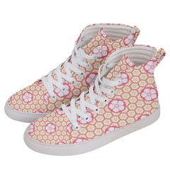 Floral Design Seamless Wallpaper Women s Hi-top Skate Sneakers