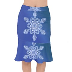 Flake Crystal Snow Winter Ice Mermaid Skirt by HermanTelo