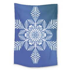 Flake Crystal Snow Winter Ice Large Tapestry by HermanTelo