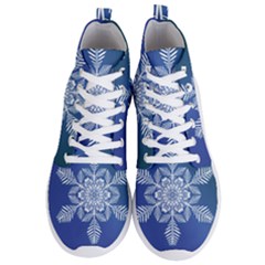 Flake Crystal Snow Winter Ice Men s Lightweight High Top Sneakers by HermanTelo