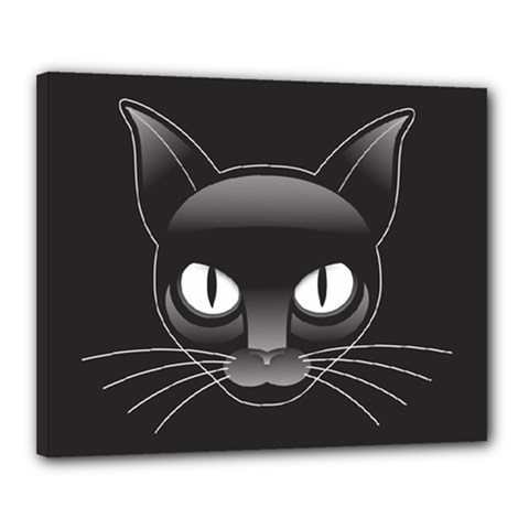 Grey Eyes Kitty Cat Canvas 20  X 16  (stretched)