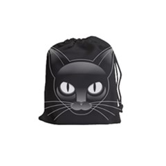 Grey Eyes Kitty Cat Drawstring Pouch (medium) by HermanTelo